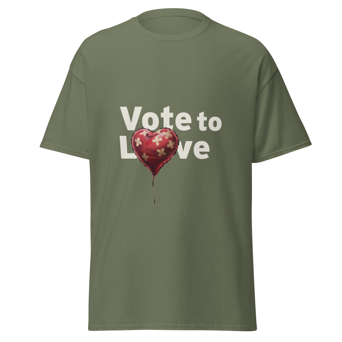 Vote to Love T Shirt - Military Green