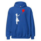 White Balloon Girl Hoodie - Royal Blue