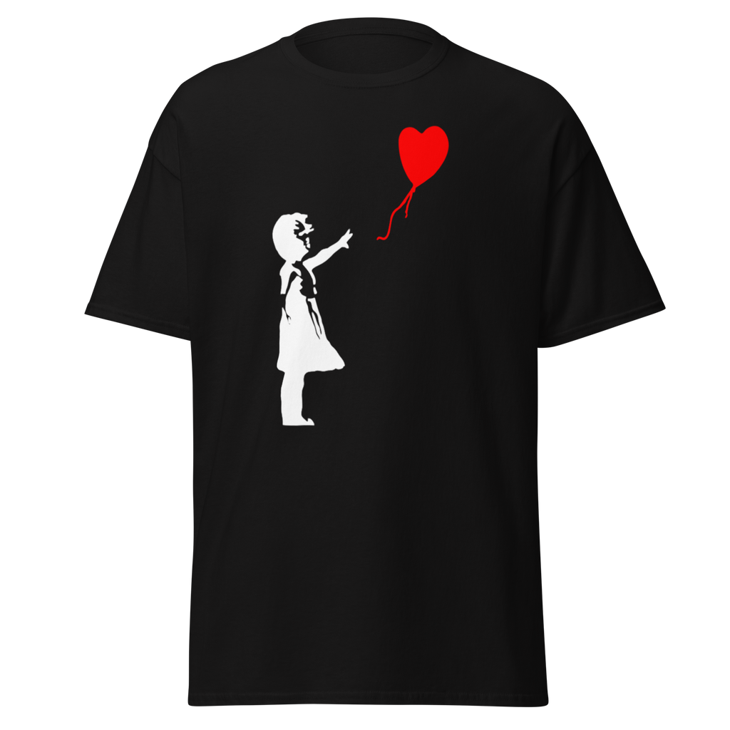 White Balloon Girl T Shirt - Black