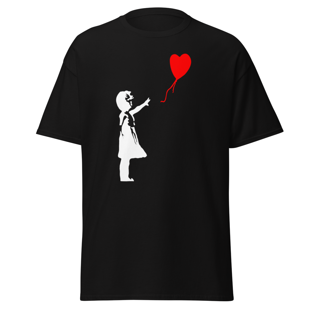 White Balloon Girl T Shirt - Black