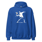 White flower thrower Hoodie - Royal Blue