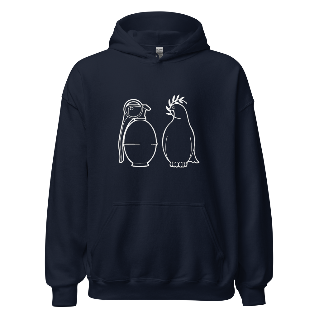 White War and Peace Hoodie - Navy Blue