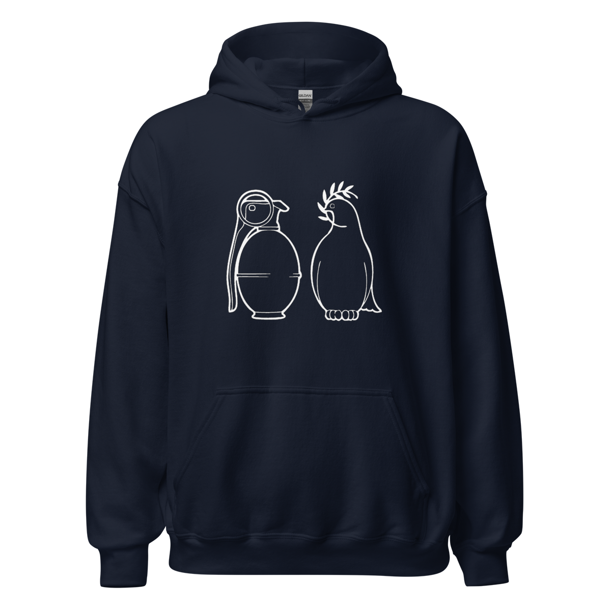 White War and Peace Hoodie - Navy Blue